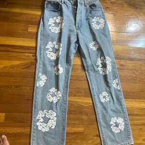 Levi's Blue and White Straight Leg Jeans Denim Tears